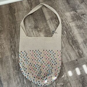 The Sak Limited Edition Crochet Bali Beads 120 Hobo Hand Crochet Shoulder Bag